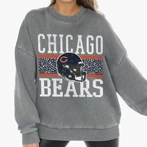 Women’s Gameday Couture Gray Chicago Bears Vintage Oversized Crewneck Sz L NWT